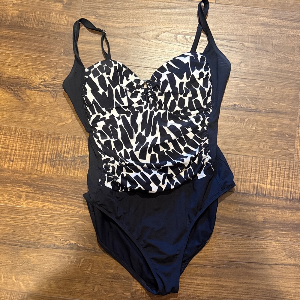 Black and White One-Piece Swimsuit